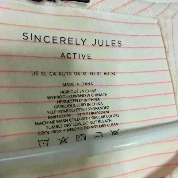 Sincerely Jules Golf, pickleball,Tennis,Pink with White Stripes Tank SizeXL - Picture 6 of 6